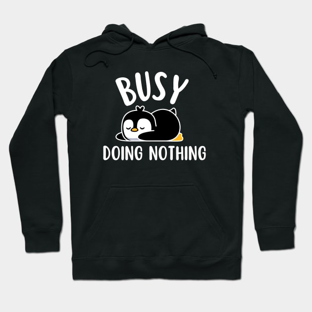 Busy Doing Nothing Penguin Hoodie by Illustradise